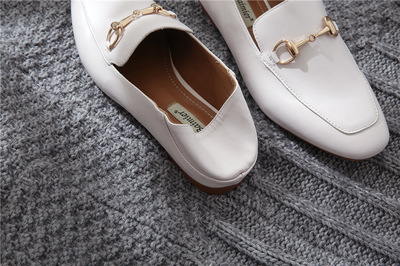 金屬扣平底女鞋踩跟懶人鞋套腳淺口單鞋英倫樂福鞋工作小皮鞋新款 艾尚戀族圓頭單鞋DX4888【價格 圖片 品牌 報價】-蘇寧易購聯創服飾鞋帽專營店